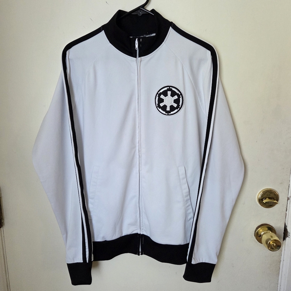 Star Wars Empire Imperial Dark Side Track Jacket Sz Sm White w/Black Stripes EUC - Picture 2 of 12